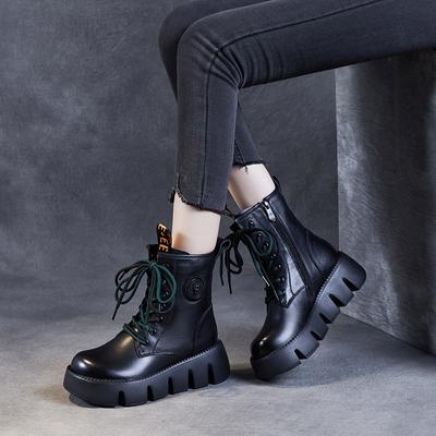 Ретро-ботинки Martin с толстой подошвой, короткие ботинки, женские ботинки из коровьей кожи