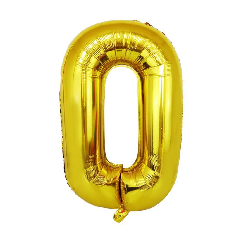 32-дюймовые золотые и серебряные цифровые фольгированные шары для украшения вечеринки - Американский стиль