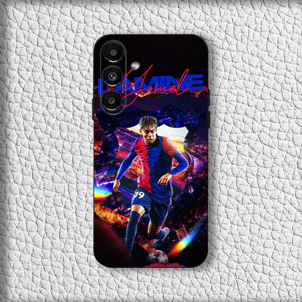 Чехол L-Lamine Yamals No 10 для Samsung Galaxy A20, A21s, A22, A31, A32, A52, A53, A72, 73, A80, мягкий черный.