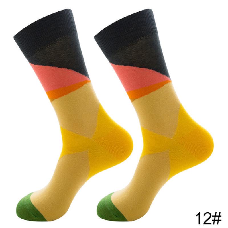 Новые осенне-зимние хлопковые носки для мужчин и женщин, модные трендовые носки, крутые носки с рисунками животных и фруктов