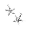 50pcs Stainless Steel Ocean Jewelry Hollow Double Sided Starfish Pendant  Jewelry Making