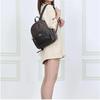 COACH Court Canvas Leather Backpack Large Women's Black / Brown (Unisex) Backpacks 5671 IMAA8