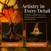 Atmospheric Indoor Lighting Retro Witch Hat Desk Lamp, USB Plug-in Night Light, Stained Glass Style Resin Table Halloween Decoration Lamp for