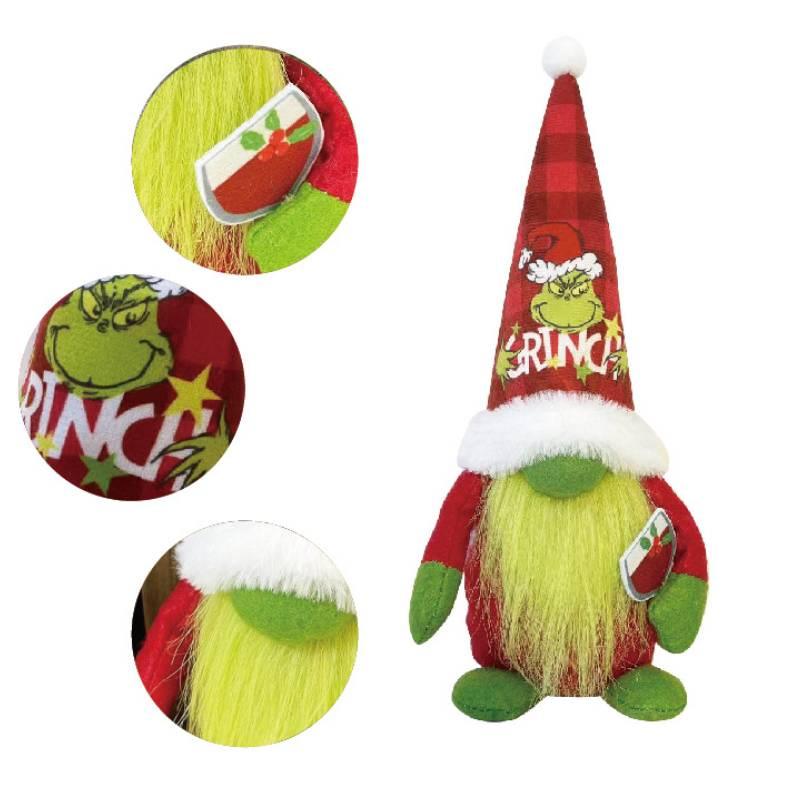 Праздничный зеленый пушистый монстр плюшевая кукла Санта Клауса украшение на Рождество в американском стиле