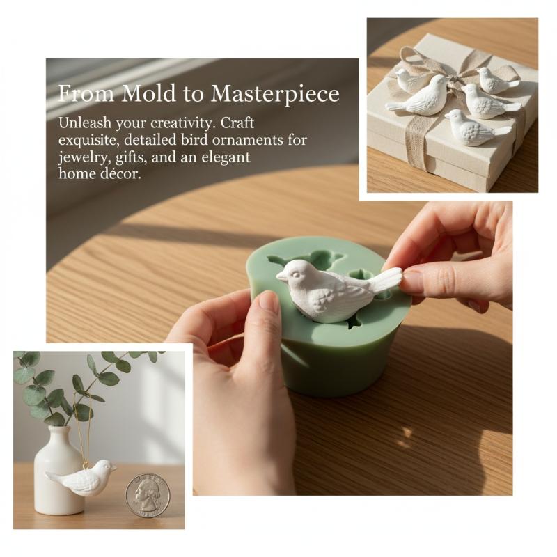 Flexible 3D Bird Silicone Mold For DIY Candle Soap Plaster Resin Crafts Home Decor Baking Handmade Creative Gift