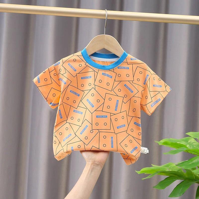 Детская одежда Футболка с коротким рукавом для мальчиков, летняя детская Одежда для девочек с коротким рукавом, летняя одежда для детей, детские топы