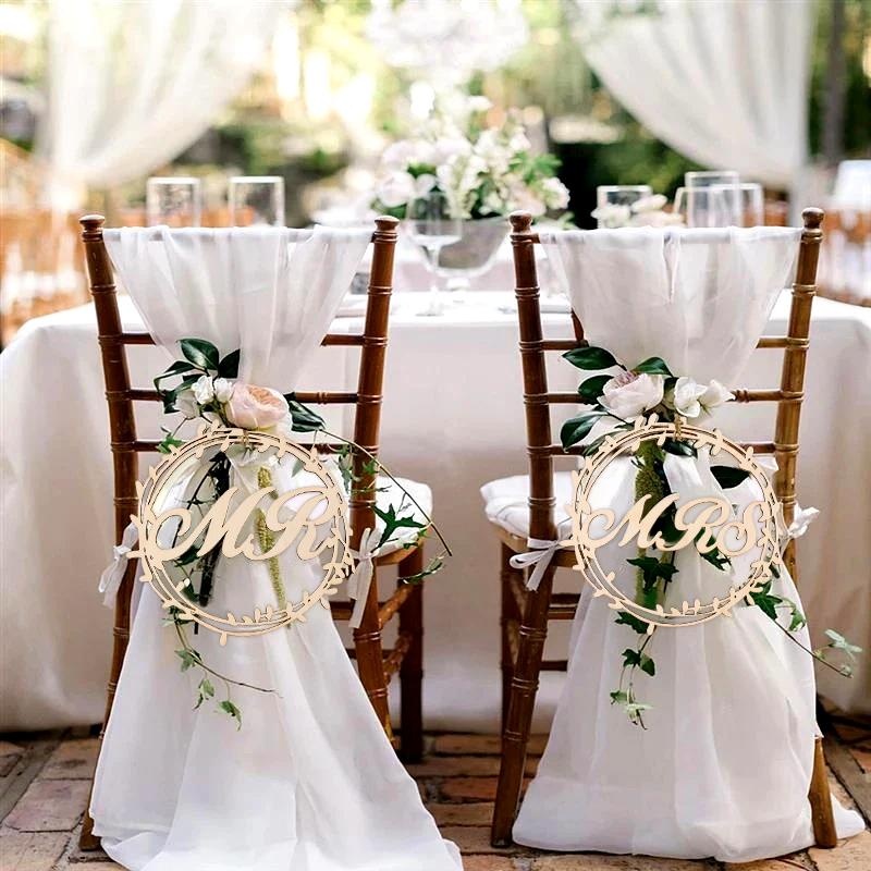 2 шт./набор, подвесной знак на деревянный стул Mr Mrs Wedding, винтажное деревенское украшение для свадьбы, реквизит для фотосессий, сувениры для вечеринок