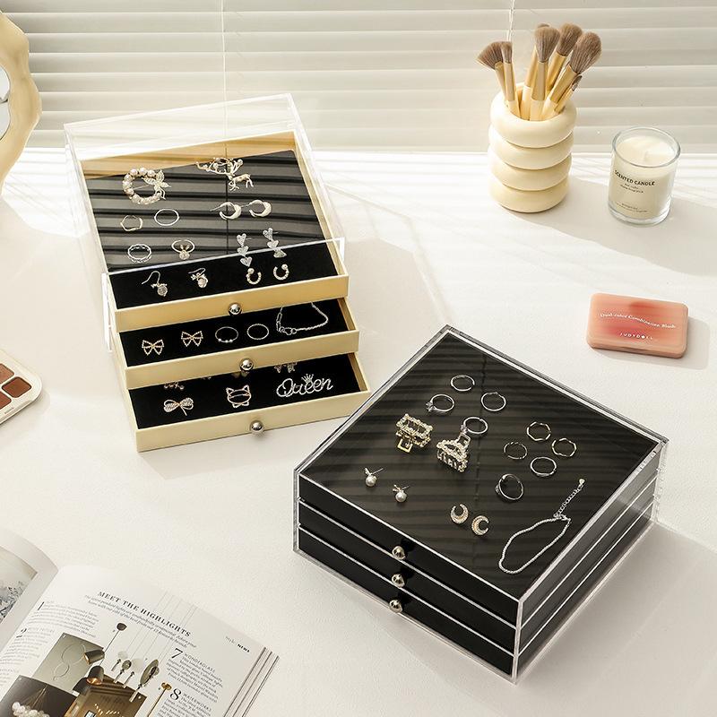 Коробка для хранения, Шкатулка для украшений, Мелкие предметы, Хранение помады, Многослойные прозрачные серьги, Серьги-гвоздики, Аксессуары, Органайзер