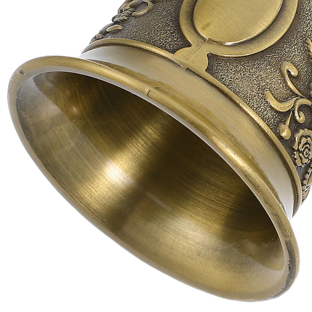 2Pcs Vintage Goblet Glasses Metal Embossed Wine Cup Royal Medieval Style Mini Goblet for Festive Banquet Table Setting