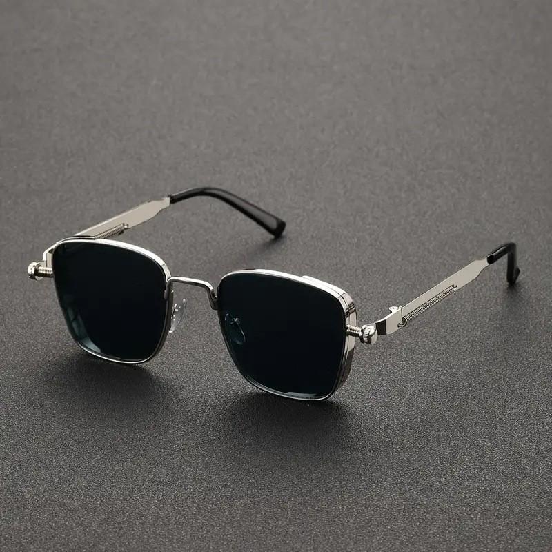 2025 Retro Square Steampunk Metal Sunglasses with Universal Fit