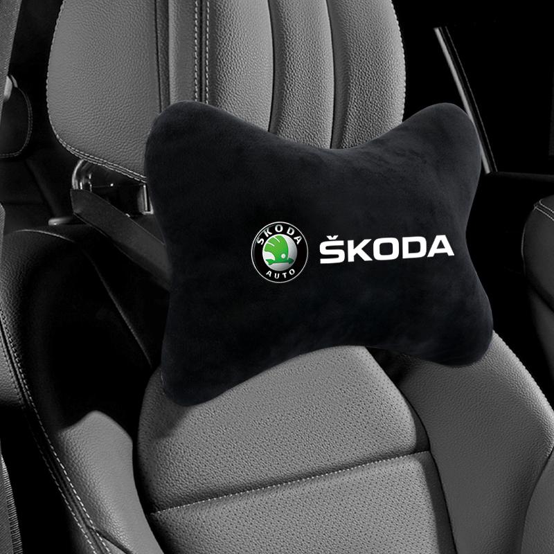 SKIF6 Valve Stems & Caps For Skoda KODIAQ SUPERB Car Neck Pillow Lint Head Support Protector Headrest Back Cushion