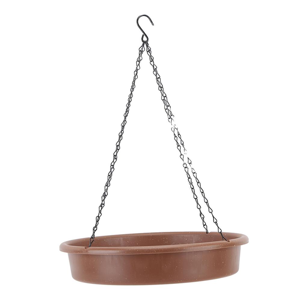 Bird Bath Hanging Bird Feeder Round Plastic Hanging Bird Feeder Tray Outdoor Bird Bath Tray Brown