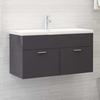 VidaXL Sink Cabinet with Integrated Sink Storage Unit Bathroom Cabinet Storage Cabinet Toilet Grey 3071296