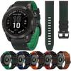 Двухцветный кожаный силиконовый ремешок для Garmin Fenix 7X 7 6X 6 5 5X Plus/Epix Pro Gen 2 47mm 51mm Quick Fit 26mm 22mm Ремешок для часов