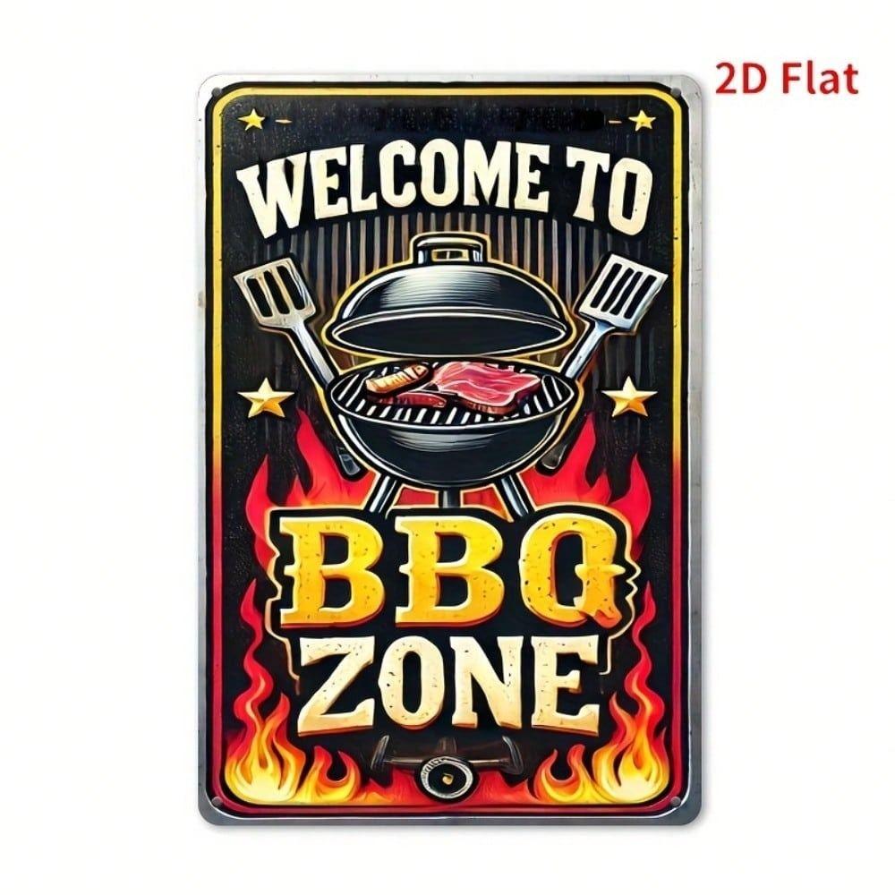 Металлический Постер Настенное Искусство, Винтажная Вывеска BBQ Добро Пожаловать, Подарок для Бара или Гаража