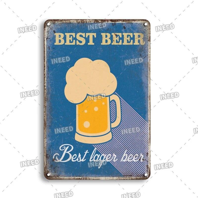 Tin Sign Beer Slod Here Vintage Metal Plaque Retro Metal Plate Funny Drink Vintage Iron Poster for Pub Club Man Cave Bar Decor