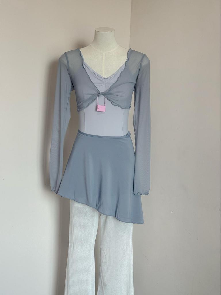 Летняя женская одежда для балета: Слитный купальник, Платье для фигурного катания, Топ для воздушной йоги, Многослойный сетчатый тренировочный комплект