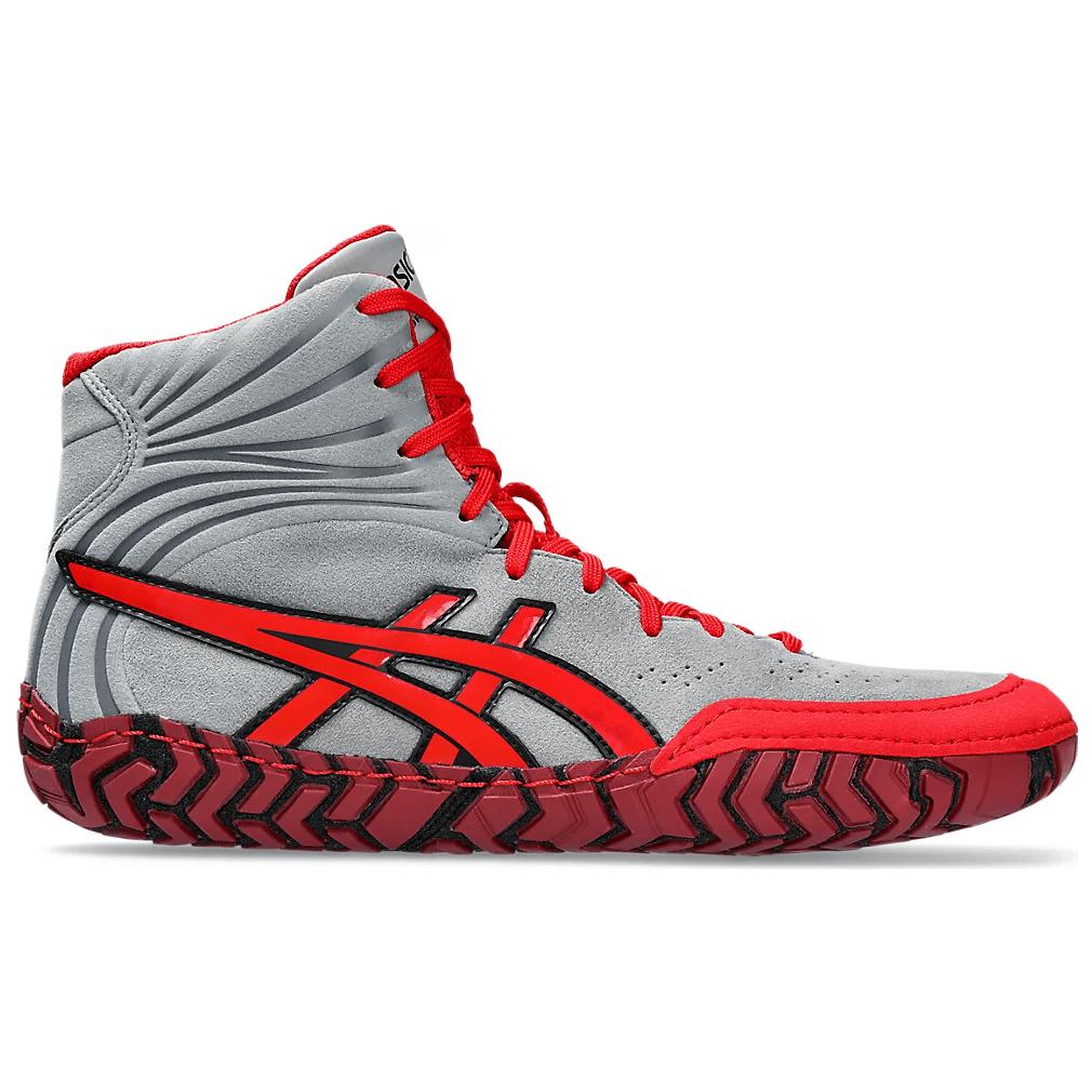 Asics Кроссовки Aggressor 5 с нескользящей подошвой и высоким верхом, мужские кроссовки, серо-красные 1081A048-020