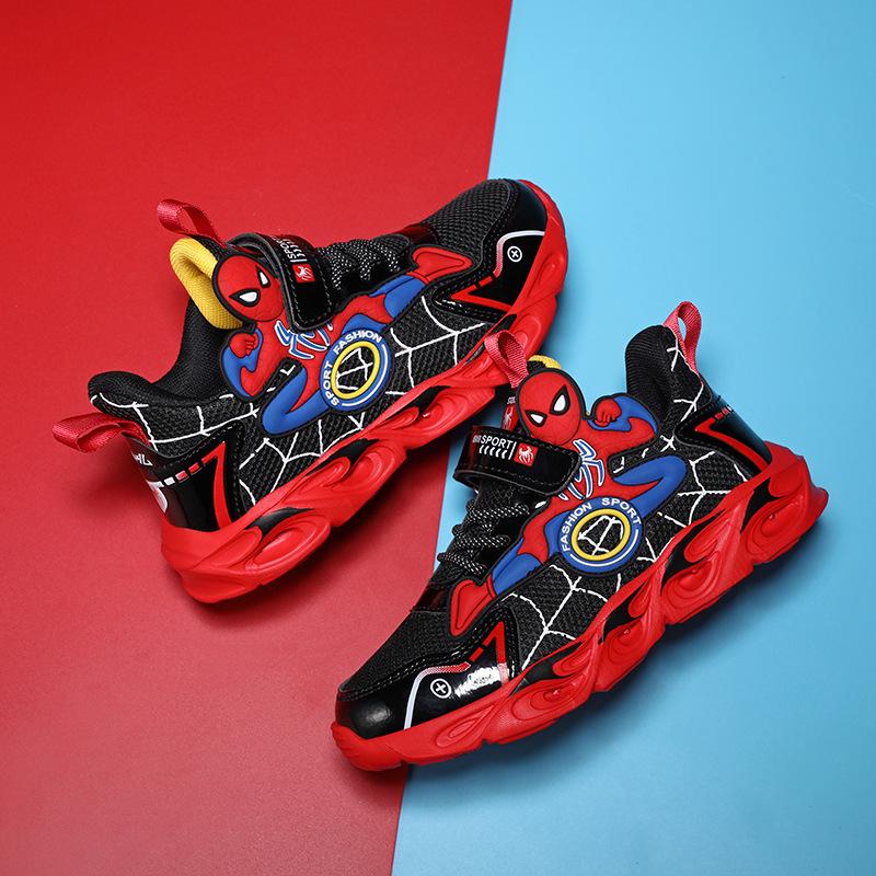 Детские сетчатые кроссовки для бега с подсветкой и мультяшным дизайном - Осень 2025, дышащий стиль