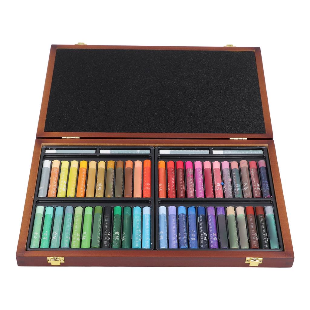 48 Colors Oil Pastels Set Water Soluble Soft Pastel Set Art Supplies with Wooden Box for Artists