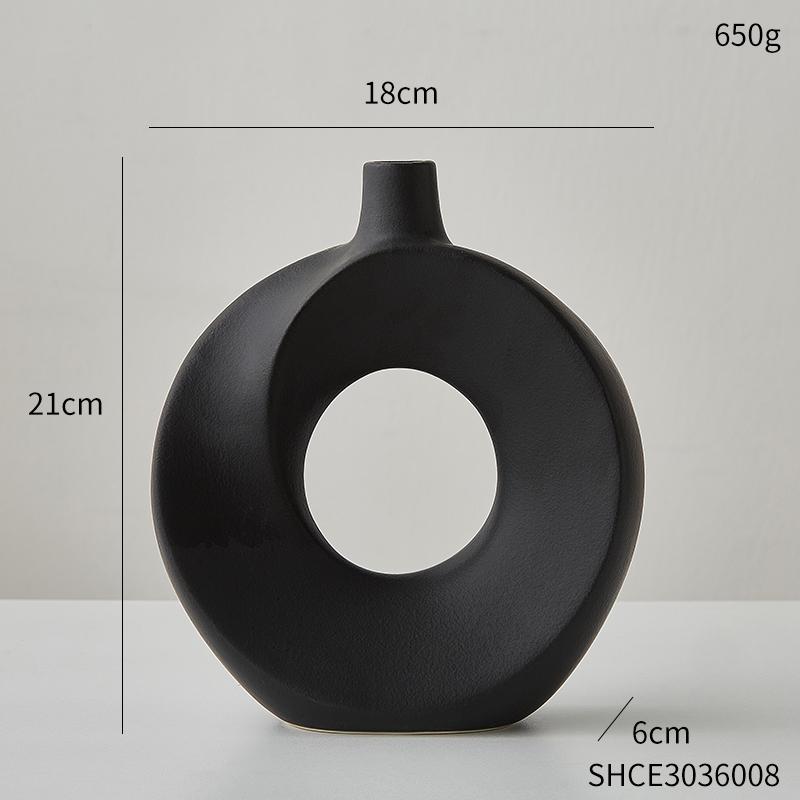 Керамическая ваза для пончиков в скандинавском стиле, современное украшение для дома, элегантный цветочный контейнер, простые украшения для офиса, гостиной, декор стола
