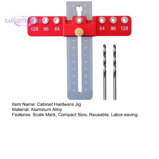 1 комплект приспособления для фурнитуры шкафа со шкалой, компактный размер, точное приспособление для ручки дверного ящика, регулируемый шаблон для сверления, направляющий инструмент