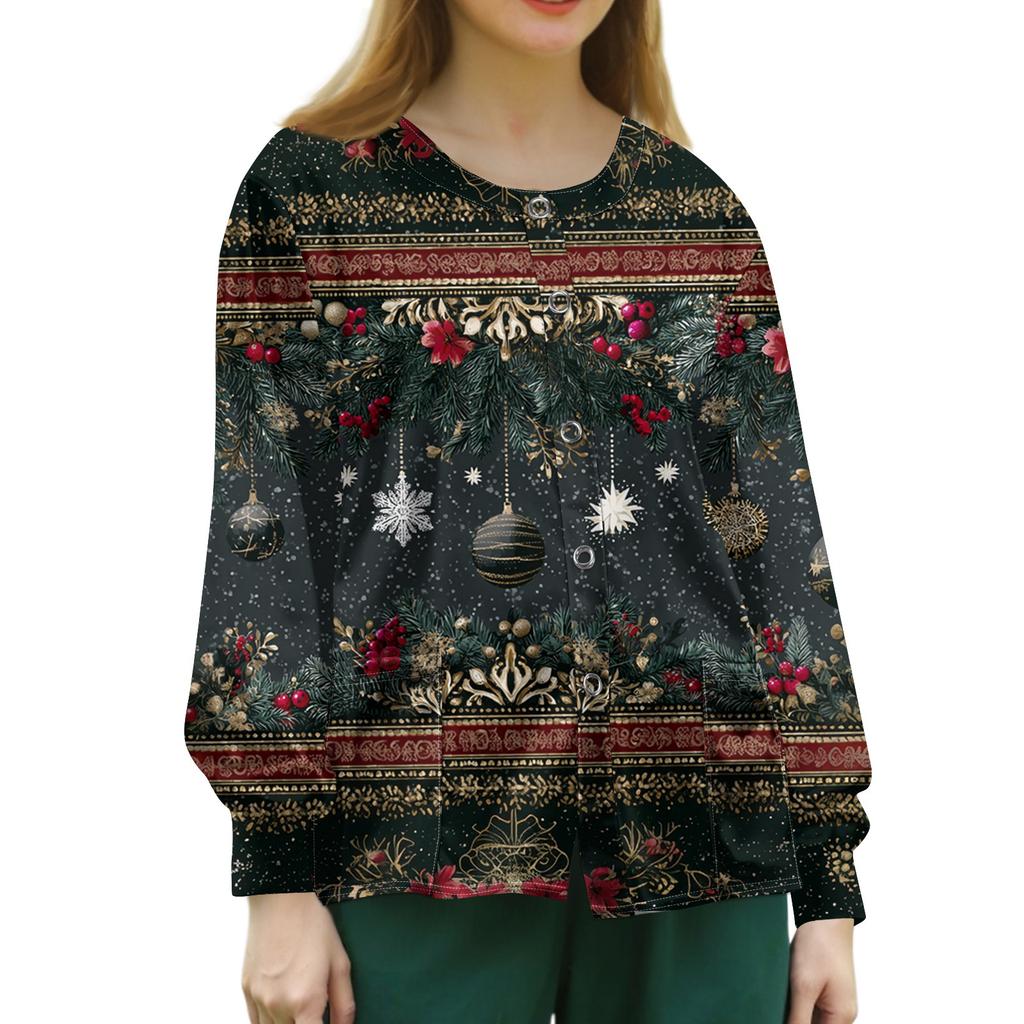 Women's Casual Long Sleeve Single Breasted Printed Dry-nurse Top