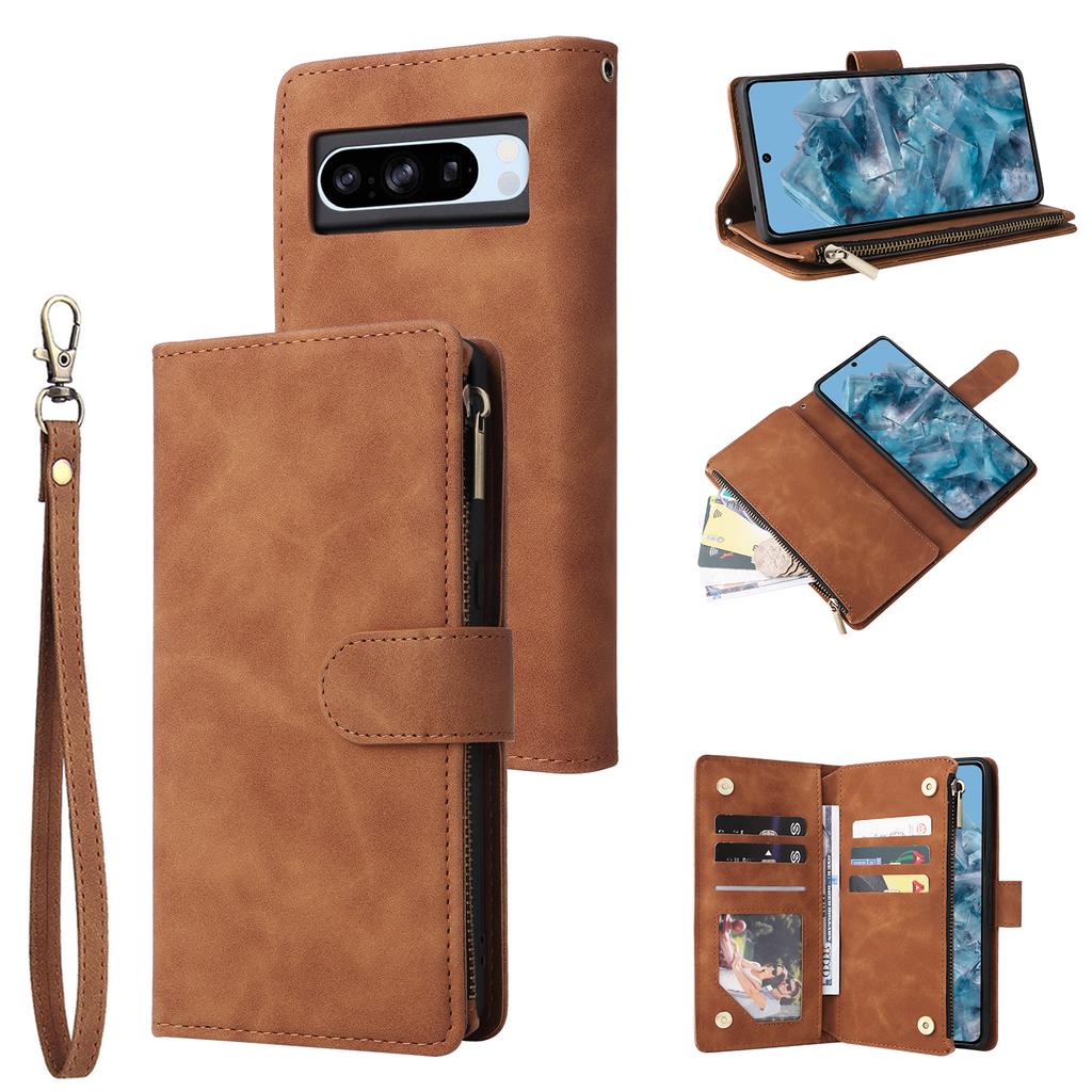 Photo Frame Leather case Strap Cover for Redmi Note 13/Note 13 Pro Plus, for Google Pixel 8 Pro Zipper Flip case