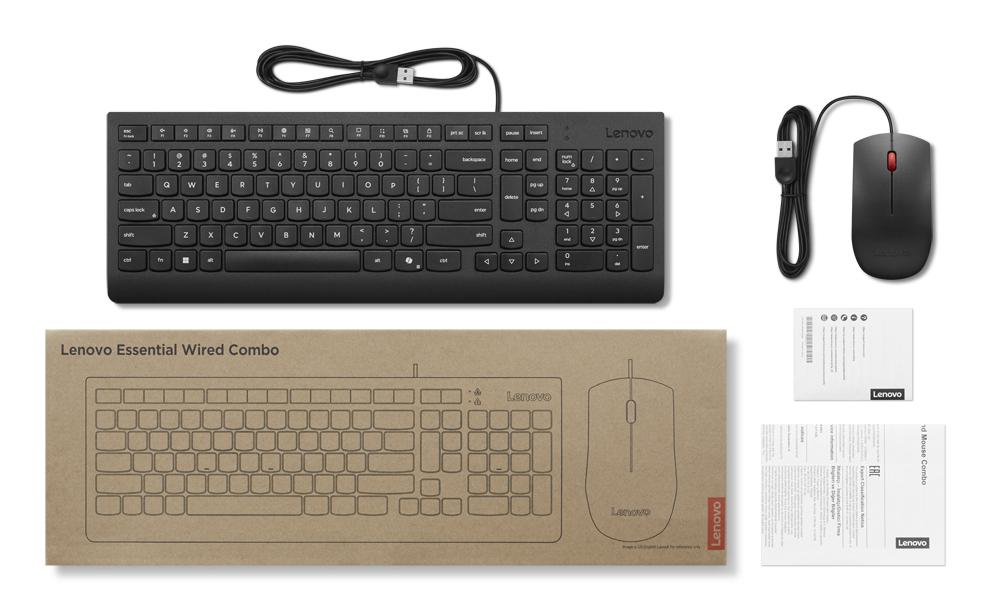 Lenovo 300 Keyboard Universal USB QWERTY US English Black