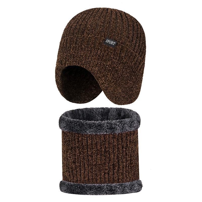 Зимняя шапка и наушники из синели: Ветрозащитная, плотная, теплая вязаная шапка для велоспорта для мужчин и женщин.