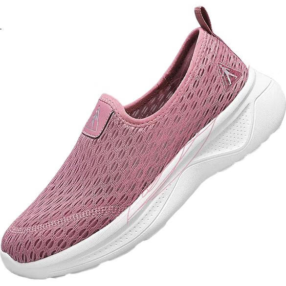 Zulijian Elderly Women's Shoes, Summer Slip-On Mom Shoes, Soft-Soled Breathable Casual Shoes for Women, Style 8642K, Cherry Blossom Pink, Size 38