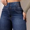 Women's Flared Stretch Jeans High Waist Bell Bottom Trousers Ladies Wide Leg Tummy Control Denim Pants