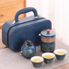 Travel Tea Set Portable Outdoor Camping Travel Tea Drinking Equipment Accompanying Tea Cup a Pot Of Three Cups