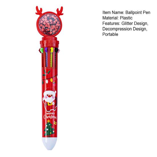 1/2/4 шт. Рождественские блестящие шариковые ручки Санта Клаус Олень Рождественская елка Праздничный декомпрессионный дизайн Чернильные ручки Пишущий инструмент
