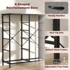 Chest of Drawers, Dresser with 10 Fabric Drawers, Tall Storage Unit with 4 Pockets and 2 Hooks Steel Frame, Grey