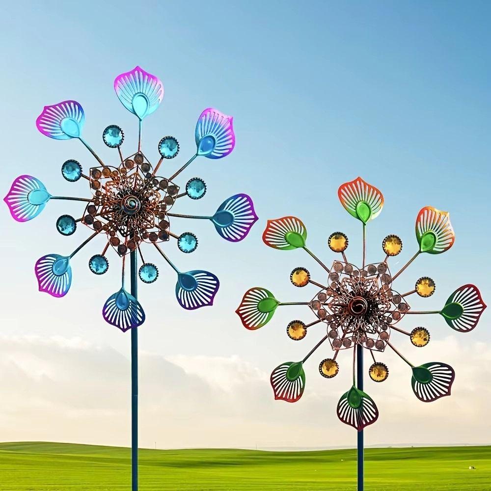 Ветряк из кованого железа, съемный металлический ветряк, садовый декоративный колышек, садовая заглушка, газон