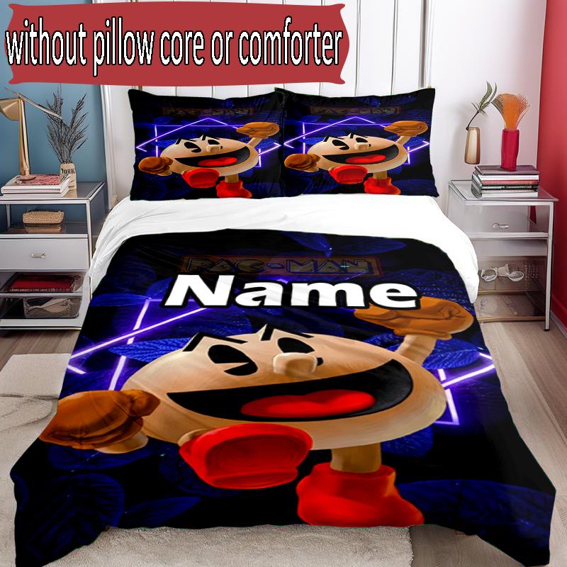 3pcs Duvet Cover Set (1*Duvet Cover + 2*Pillowcase, Without Core), Custom Name PAC Pattern Bedding Set, Home Bedroom Decor Gift