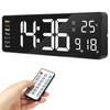 Digital Clock Wall Clock Large 16 Inch LED Clock Alarm Clock Large Letters Dimmable Display Remote Control Energy Saving USB Connection Living Room