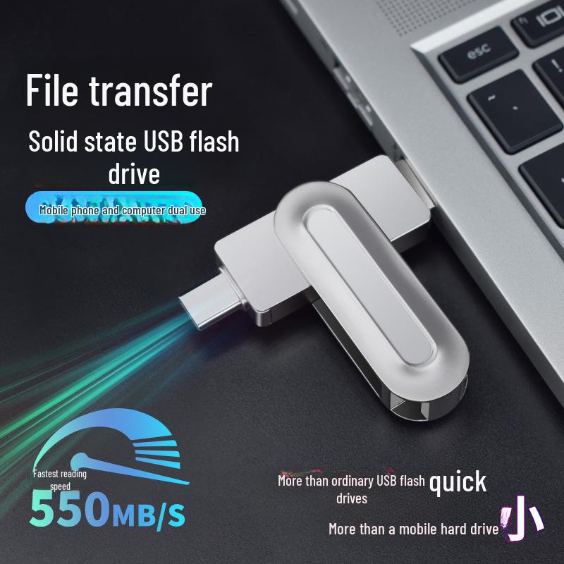 512GB Dual-Head USB Type-C High-Speed Flash Drive for Computers and Students (Available In 256GB and 128GB)