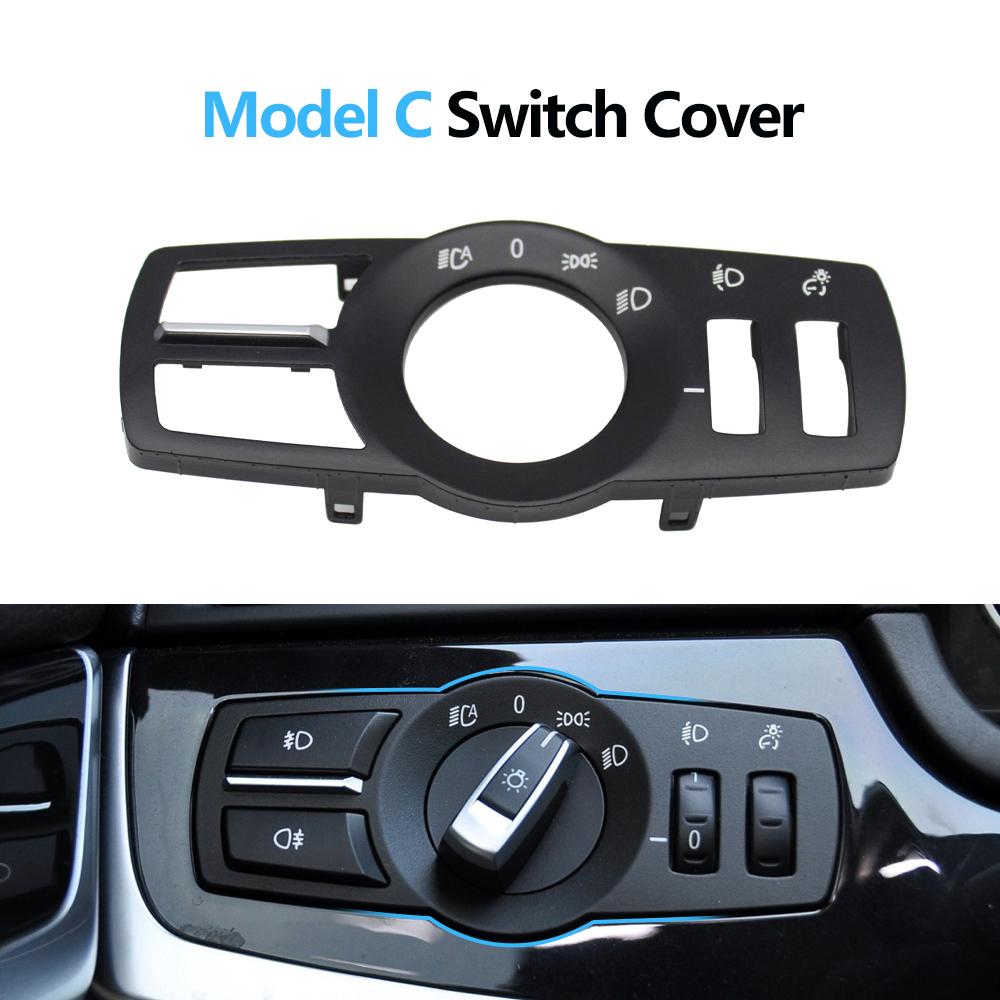 LHD RHD Headlight Lamp Rotary Button Foglight Switch Cover Panel Trim For BMW 5 5GT 6 7 X3 X4 Series F10 F11 F07 F06 F01 F25