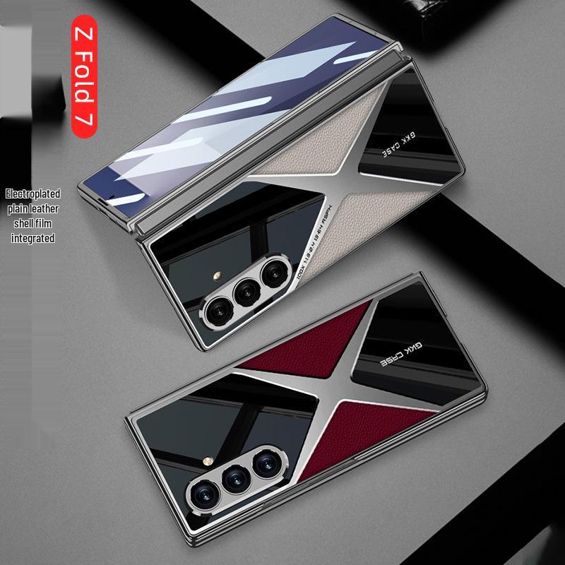 Защитный чехол из гальванизированной кожи для Samsung Z Fold7 - Противоударный, Тонкий и Прочный для мужчин