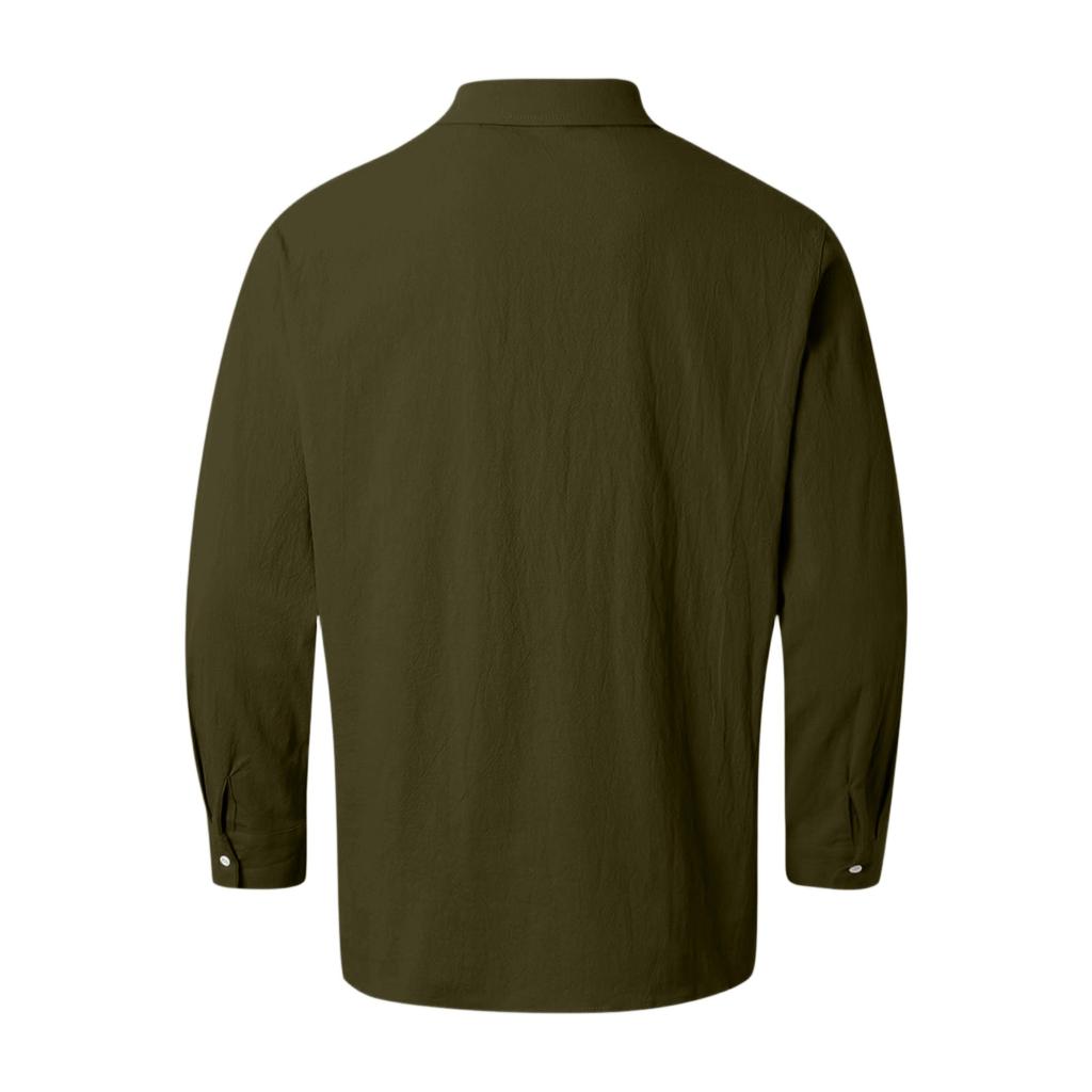 Men's Loose Classic Lapel Multi-pocket Industrial Work Shirt Top