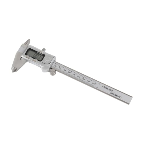 HFS (R) 150mm Digital Caliper, Stainless Steel, 0.03mm Accuracy, LCD Display, for Measures Inner and Outer Diameters, Depth, and Steps, Includes Storag