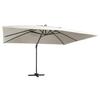 VidaXL Cantilever Garden Parasol with LED Lights and Aluminum Pole, Patio Sunshade, Sun Shelter 47004
