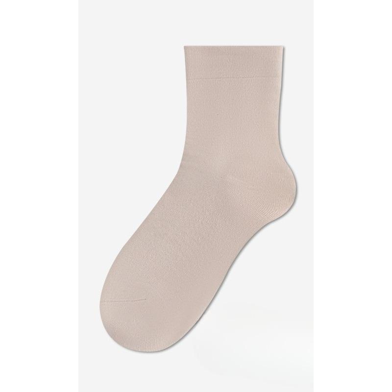 Женские весенне-осенние носки до середины икры, дезодорирующие и влагопоглощающие носки из чистого хлопка, бесшовные носки, однотонные и универсальные носки