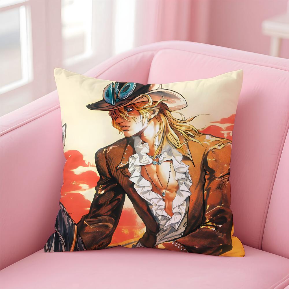 JJoJos Bizarre Adventure Cushion Cover Pillow Case Soft Friendly Fabric Concealed Zipper