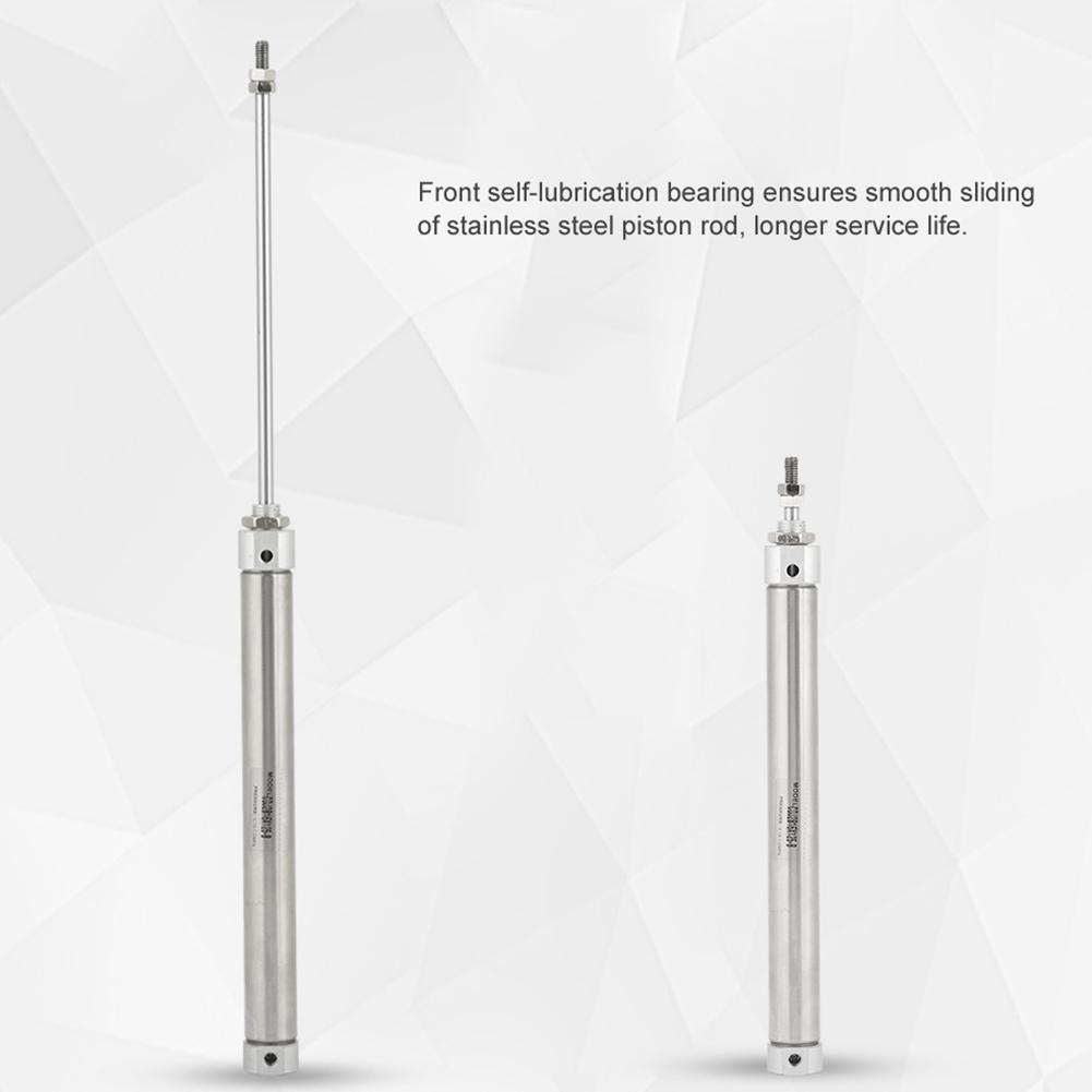 Pneumatic Cylinder, CDJ2D16-125B 16mm Diameter Double Acting Cylinder Stainless Steel Cylinder 125mm Stroke Double Acting Stainless Steel Pne