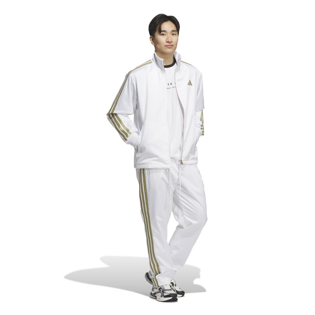 Adidas Soft Ground Wind Metallic Размер L Куртка, Мужская TI377, Белый/Золотой (KA1249),