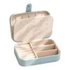 PU Leather Jewelry Box with Dedicated Ring Rolls, Perforated Earring Panel, and Interior Hooks for Organized Storage