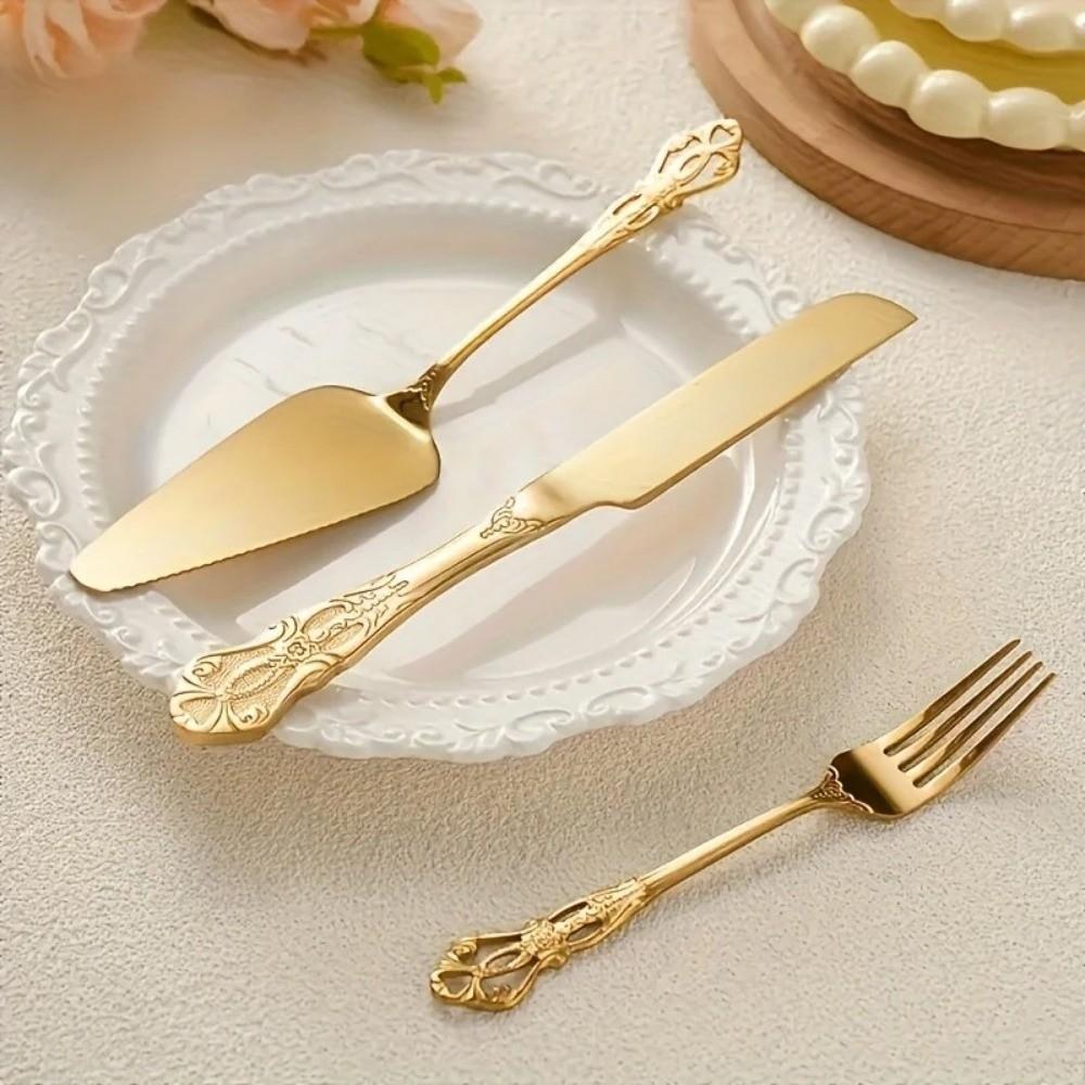 Набор из 2 шт. лопаток для торта из нержавеющей стали, сервировочная лопатка с резьбой, винтажная лопатка для торта Для дворцовых вечеринок